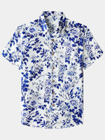 Blue Floral Short Sleeve Shirt