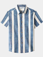 Retro Striped Casual Beach Look Shirt