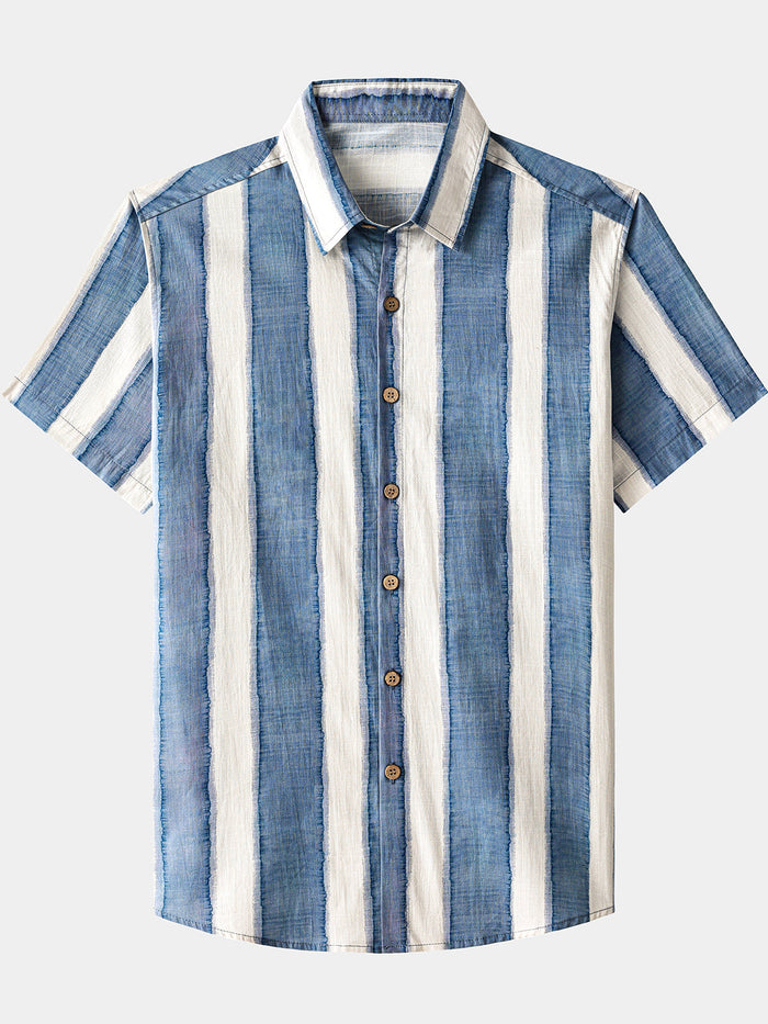 Retro Striped Casual Beach Look Shirt