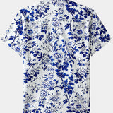 Blue Floral Short Sleeve Shirt