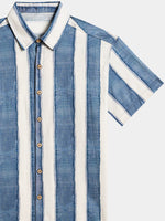 Retro Striped Casual Beach Look Shirt