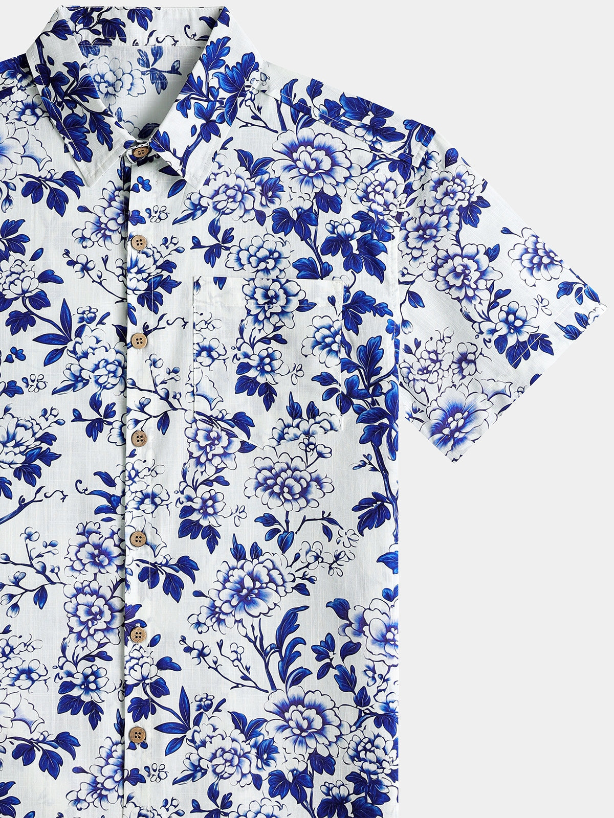 Blue Floral Short Sleeve Shirt