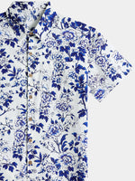 Blue Floral Short Sleeve Shirt