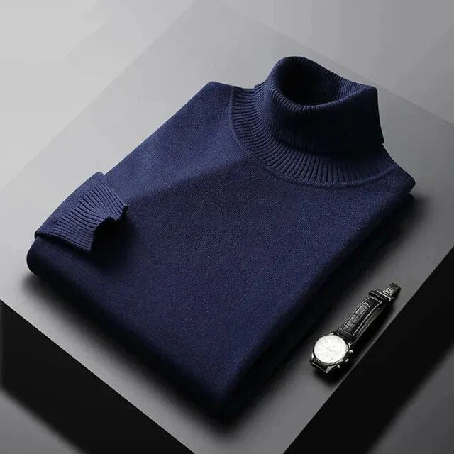Monte Carlo Turtleneck Navy Blue, photo studio