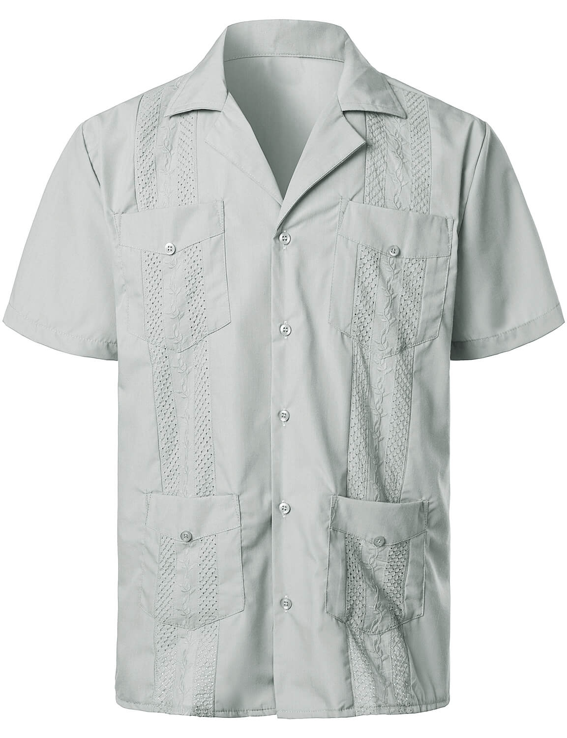 Embroidered Cuban Guayabera Summer Cool Short Sleeve Button Up Shirt