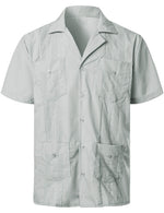 Embroidered Cuban Guayabera Summer Cool Short Sleeve Button Up Shirt