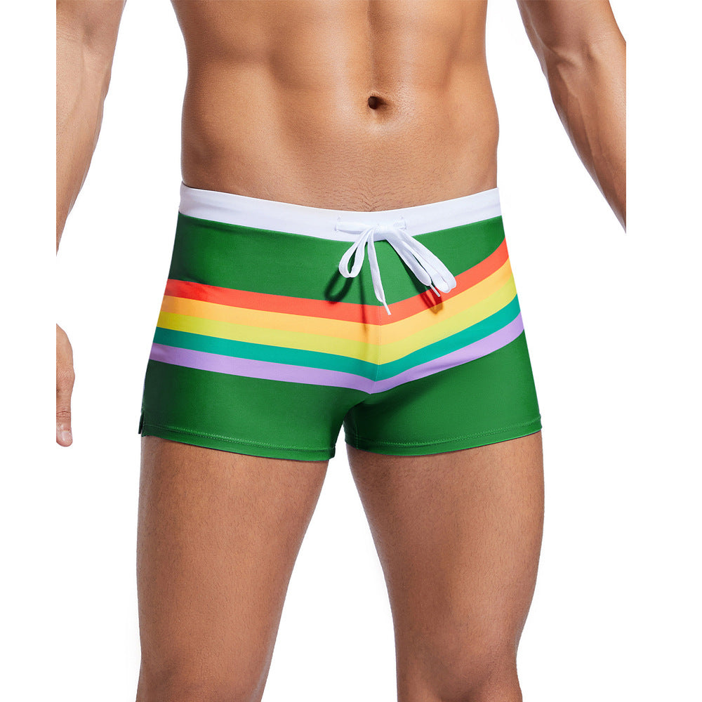 Antoni - Short Swim Trunks Rainbow Sport Green