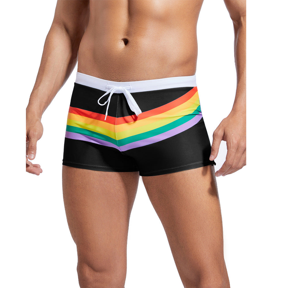 Antoni - Short Swim Trunks Rainbow Sport Black