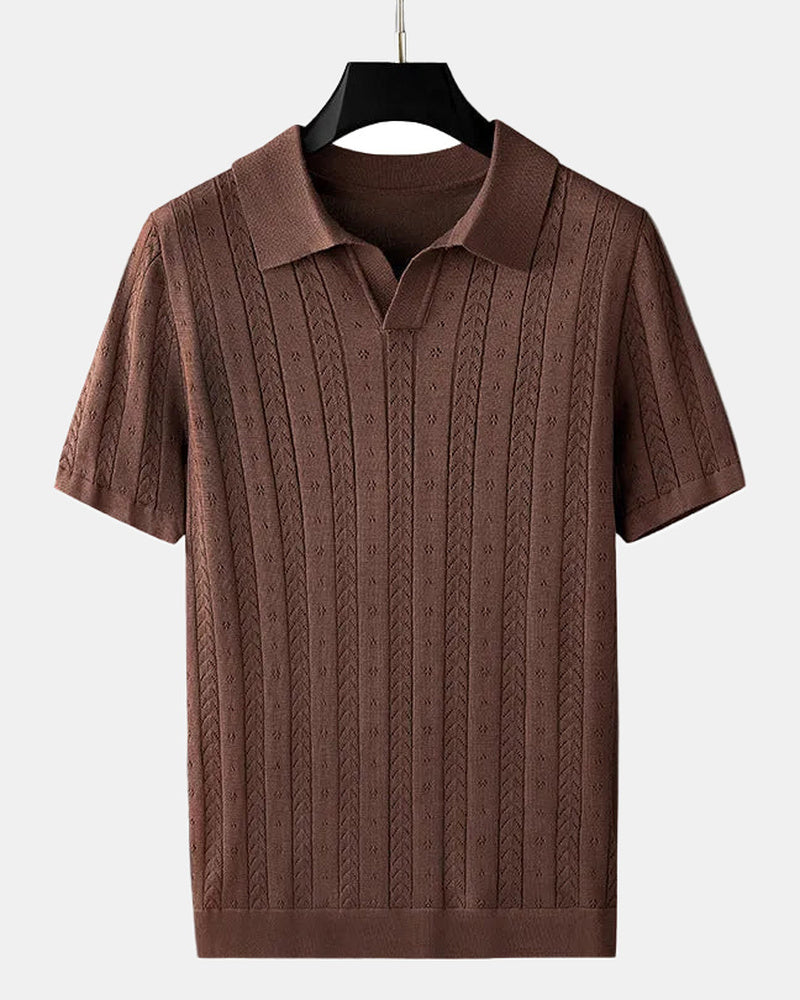 Bali Men's Cotton Polo Shirt in Coffee