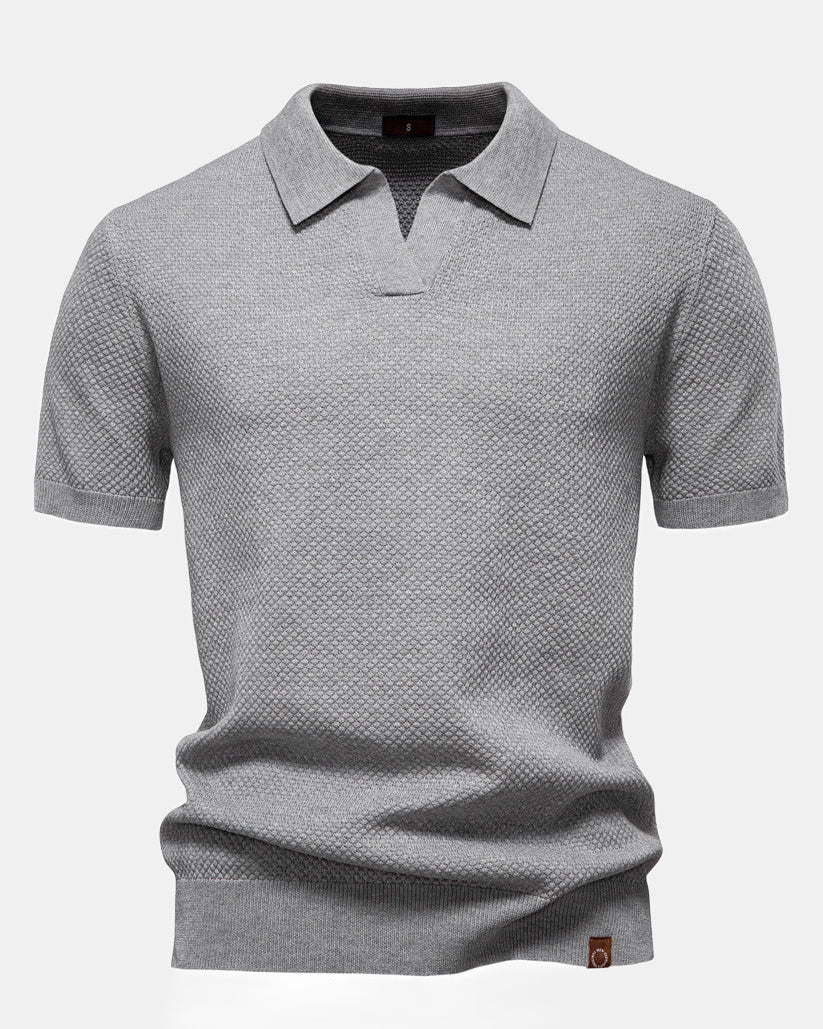 Men's Polo Shirt, Elegant in Light Gray