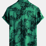 Button-Up Short Sleeve Shirt, Floral Print, Vintage Summer, Hawaiian, Vacation