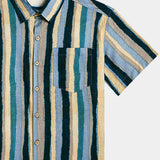 Retro Multicolor Stripe Short Sleeve Shirt