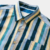 Retro Multicolor Stripe Short Sleeve Shirt