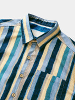 Retro Multicolor Stripe Short Sleeve Shirt