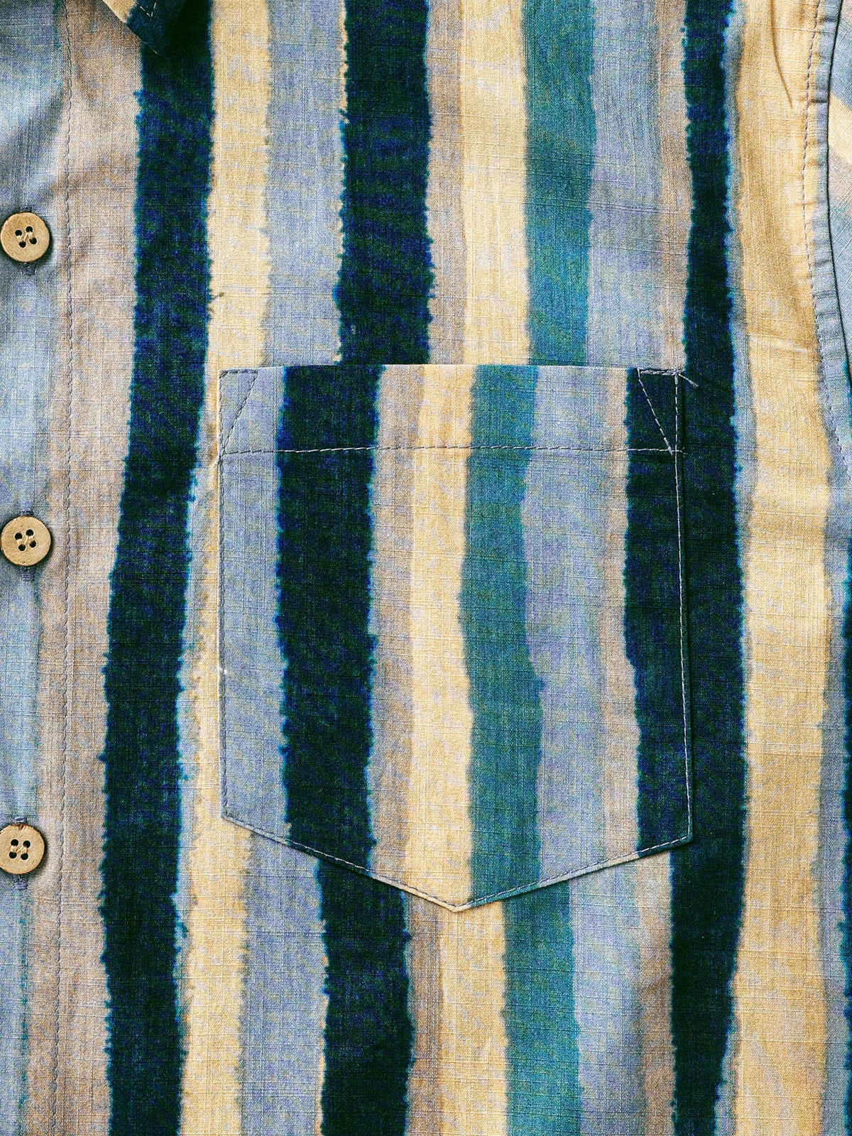 Retro Multicolor Stripe Short Sleeve Shirt