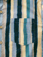 Retro Multicolor Stripe Short Sleeve Shirt