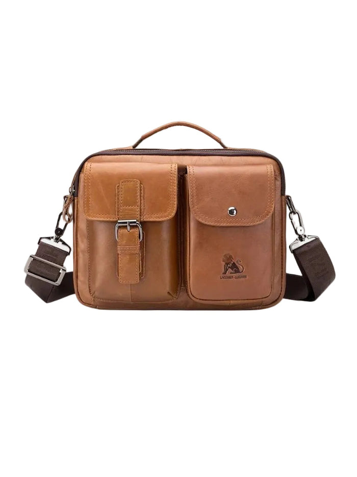 Oliver Men's Leather Shoulder Bag, Vintage, Square