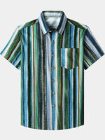 Casual Stripe Short Sleeve Shirt