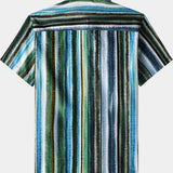 Casual Stripe Short Sleeve Shirt