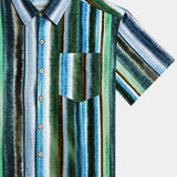 Casual Stripe Short Sleeve Shirt