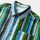Casual Stripe Short Sleeve Shirt