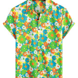 Cotton Hawaiian Shirt with Buttons for Men