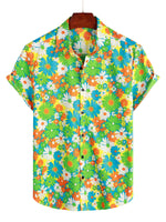 Cotton Hawaiian Shirt with Buttons for Men
