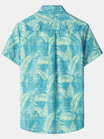 Hawaiian Casual Short-Sleeve Pockets Shirts, Tropical Print