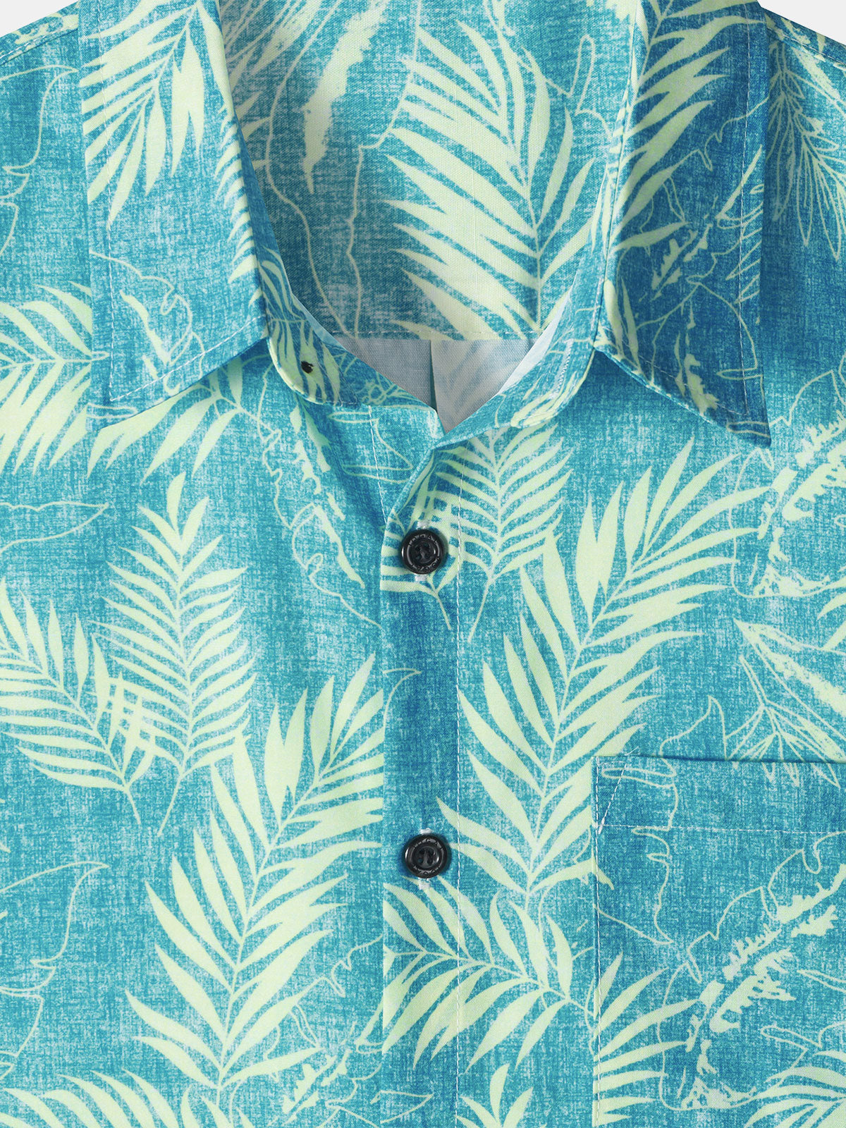Hawaiian Casual Short-Sleeve Pockets Shirts, Tropical Print