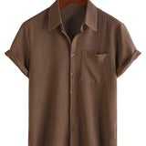 Cotton Casual Shirt with Short Sleeves for Men - Summer