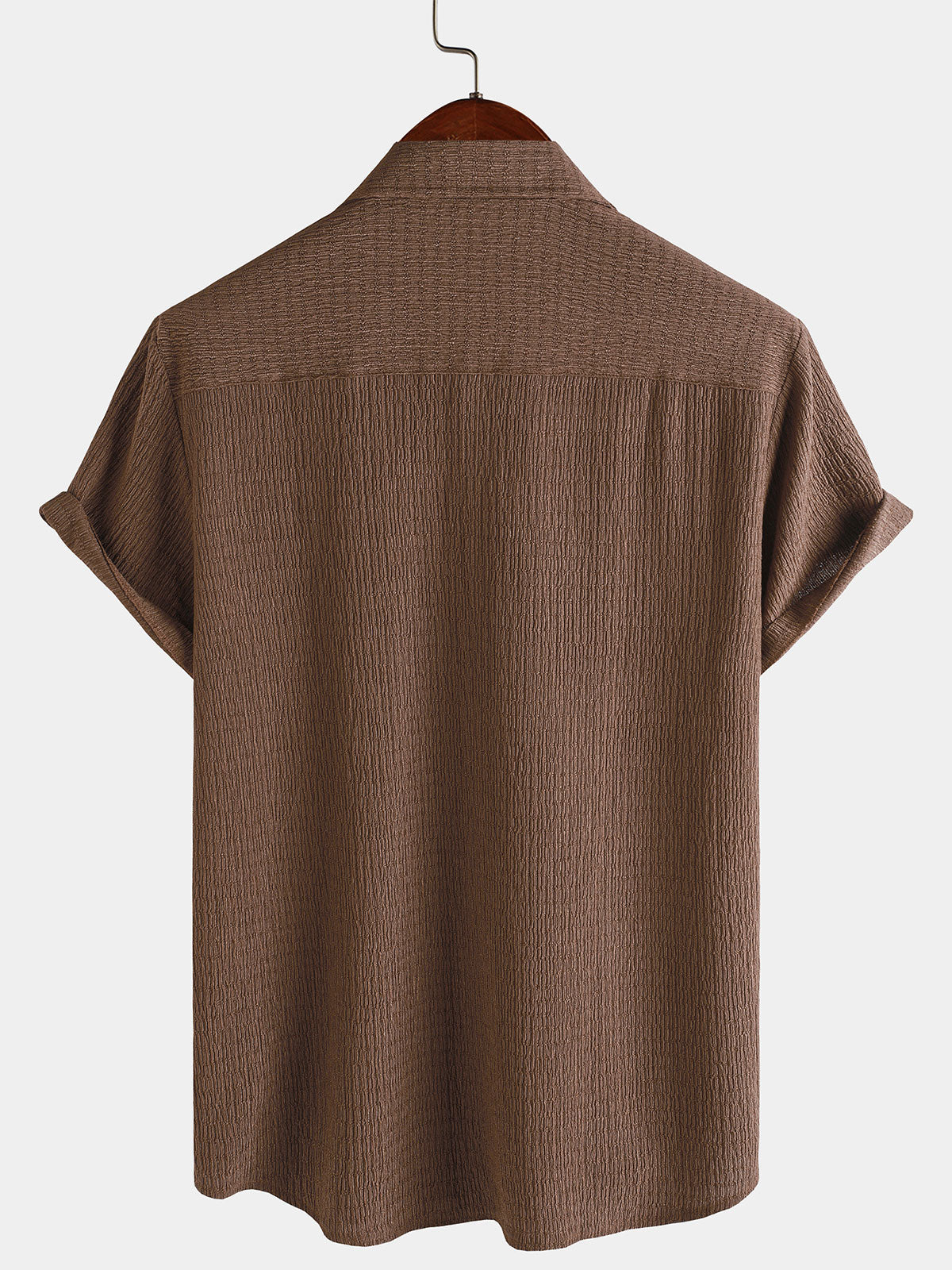 Casual Short-Sleeve Summer Shirt with Pockets, Solid Color
