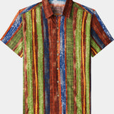 Vintage Bohemian Striped Lightweight Summer Vacation Shirt