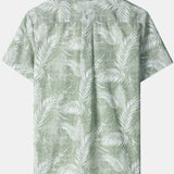 Hawaiian Casual Short-Sleeve Pockets Shirts, Tropical Print