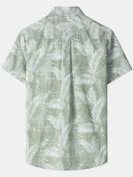 Hawaiian Casual Short-Sleeve Pockets Shirts, Tropical Print