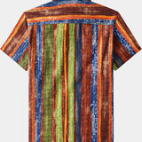 Vintage Bohemian Striped Lightweight Summer Vacation Shirt