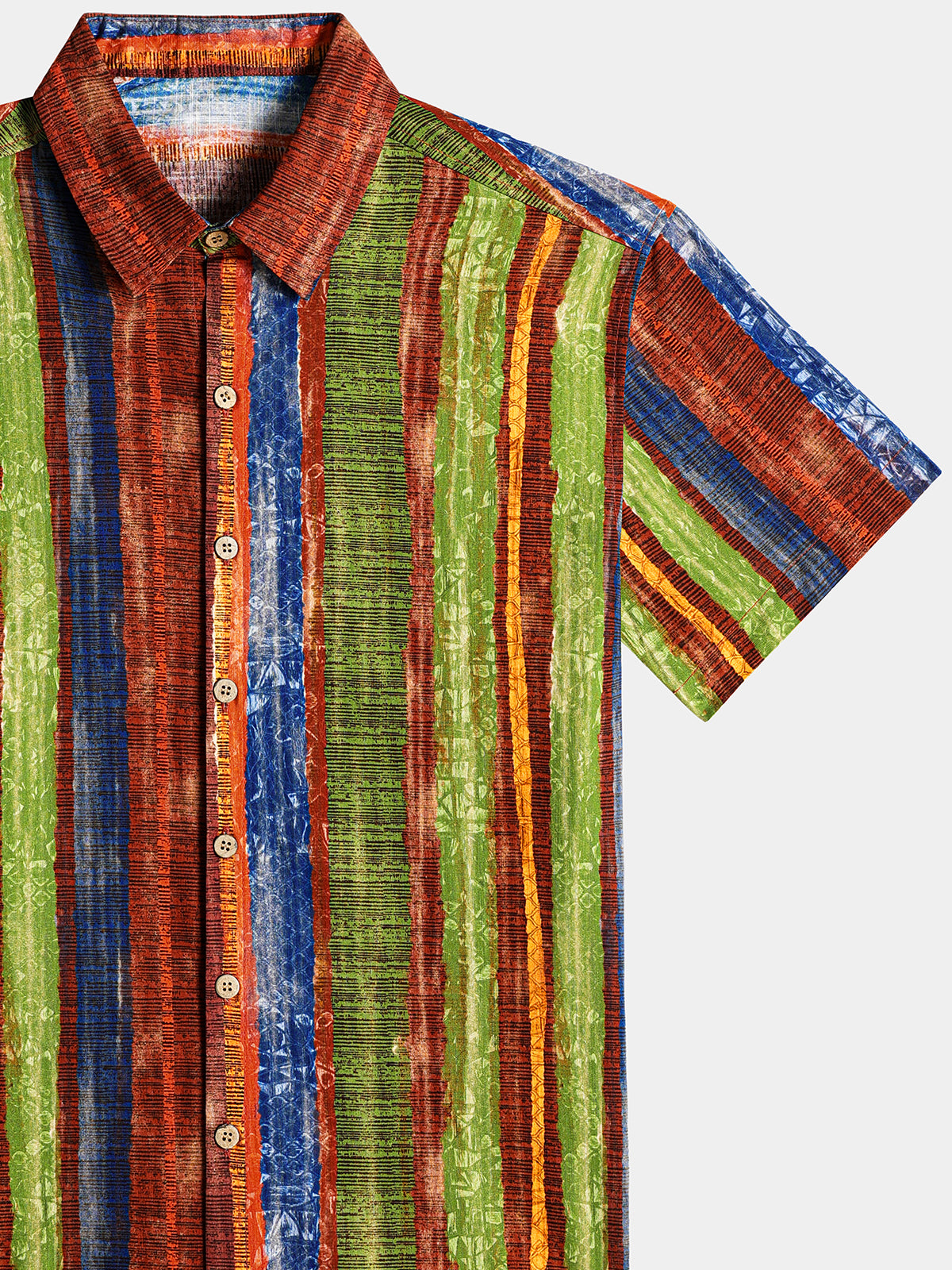 Vintage Bohemian Striped Lightweight Summer Vacation Shirt