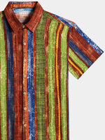 Vintage Bohemian Striped Lightweight Summer Vacation Shirt