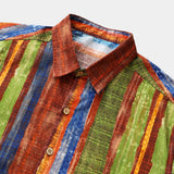 Vintage Bohemian Striped Lightweight Summer Vacation Shirt