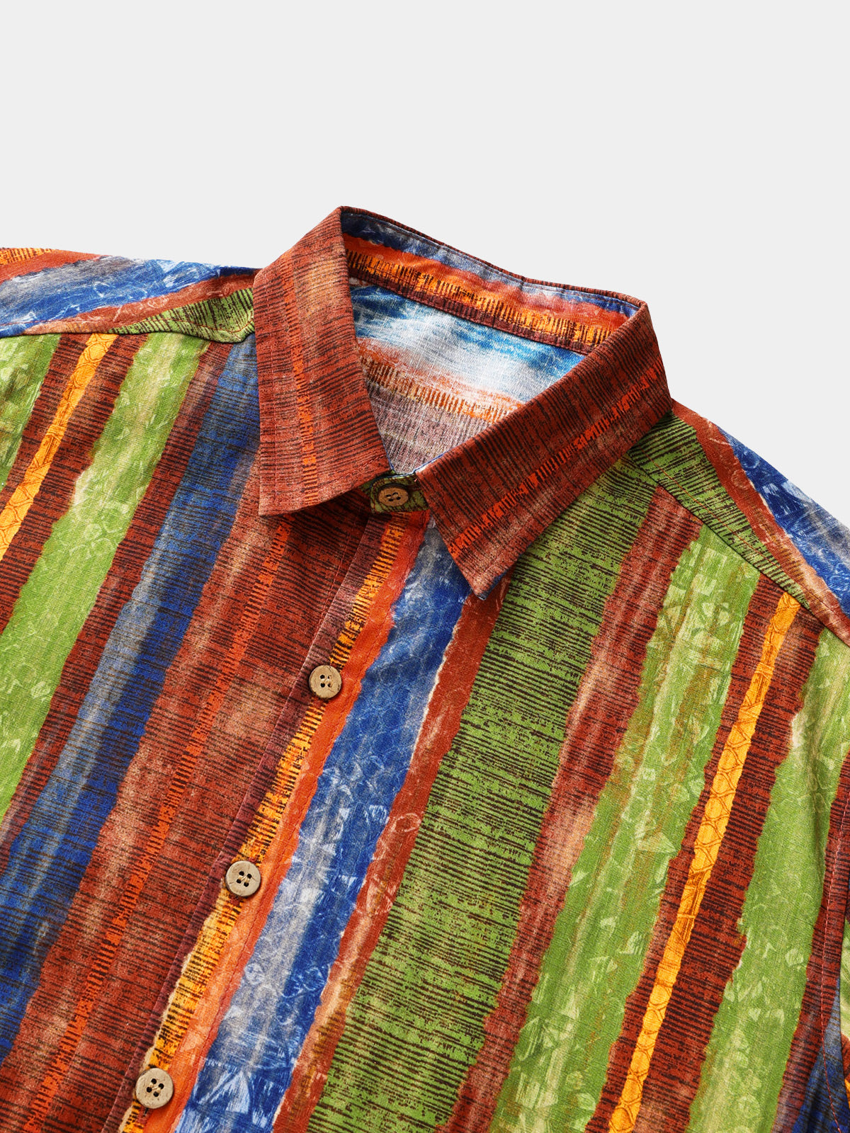 Vintage Bohemian Striped Lightweight Summer Vacation Shirt