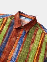 Vintage Bohemian Striped Lightweight Summer Vacation Shirt