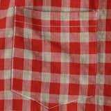Red Plaid Button-Up Summer Shirt