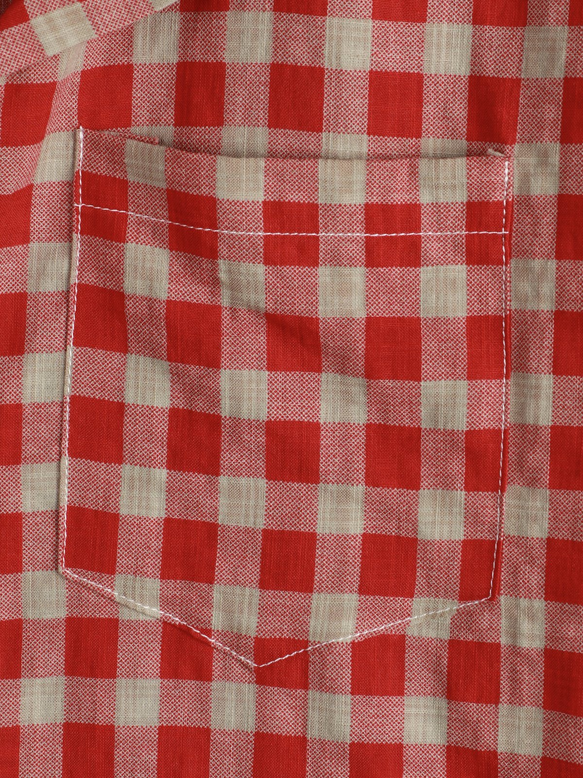 Red Plaid Button-Up Summer Shirt