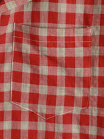 Red Plaid Button-Up Summer Shirt