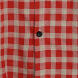 Men's Red Plaid Shirt with Short Sleeves and Pocket