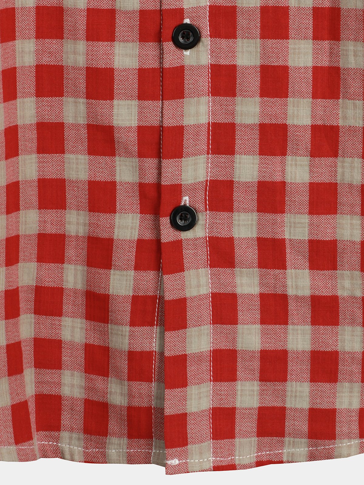Red Plaid Button-Up Summer Shirt