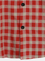 Red Plaid Button-Up Summer Shirt