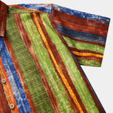 Vintage Bohemian Striped Lightweight Summer Vacation Shirt