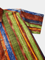Vintage Bohemian Striped Lightweight Summer Vacation Shirt