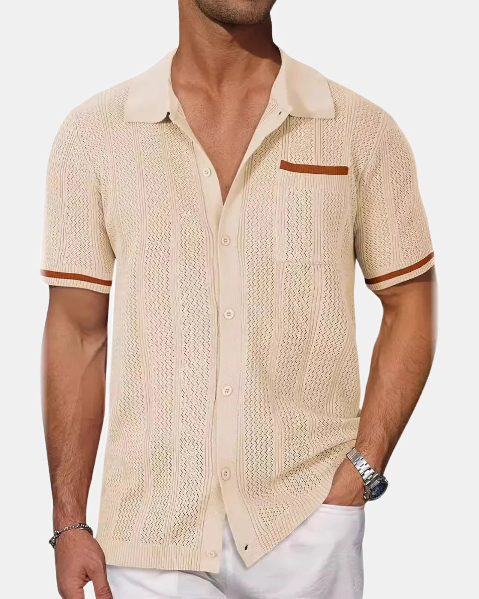 Zanzibar Men's Shirt, Beach in Khaki