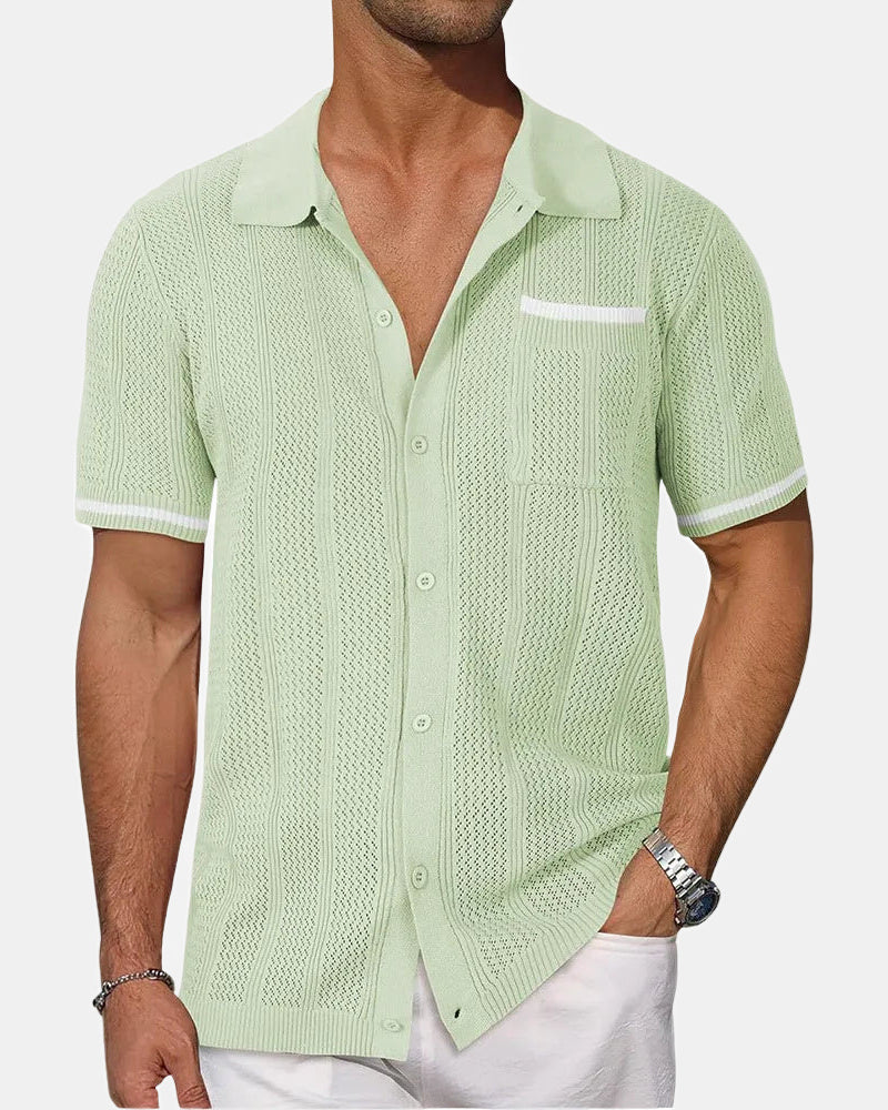 Zanzibar Men's Shirt, Beach in Green